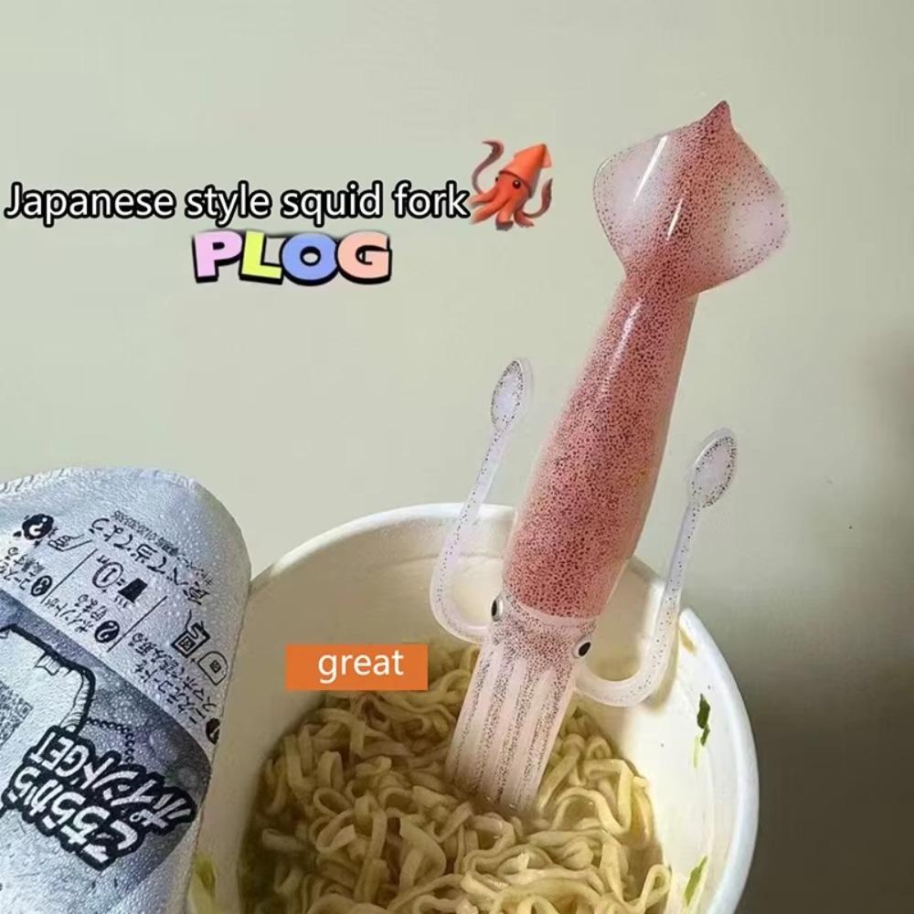 

Heat-Resistant Octopus Noodle Fork Portable Children s Eating Fork Kitchen Dinnerware Fork