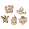 50pcs Wooden Embellishments Butterfly Bee Flower Leaf Squirrel Slices Discs Unfinished Cutouts Wood Ornaments for Crafts DIY