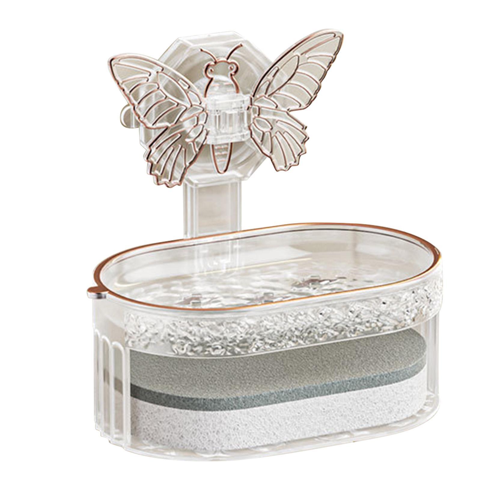 

Двошаровий тримач для мила Елегантна стильна мильниця з вакуумним всмоктуванням Мильниця для відведення води з білий