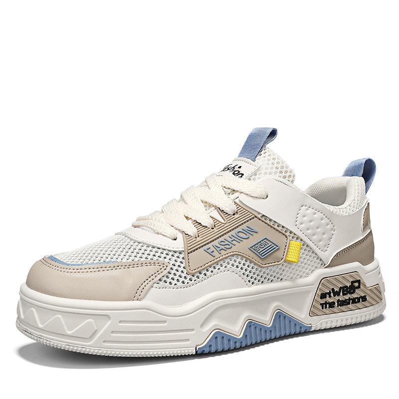 

Men s shoes 2025 summer new casual mesh breathable little white sports Korean version student street flat baseplate shoes trendy shoes 39