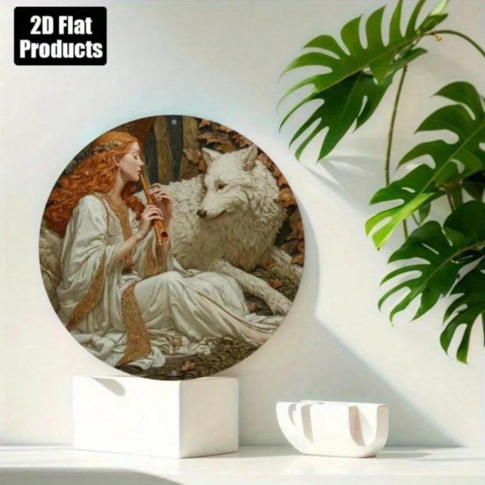 Vintage Wolf Celtic Metal Sign Bar Bedroom Decor Halloween Gift