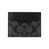 COACH Card Case Coated Canvas Card Holder Men's Gray Black 58110-CQBK