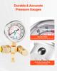 Hydraulic Nitrogen Accumulator Charging Kit, 0-100 Bar Nitrogen Fill Kit, Pressure Test System with 1 Pressure Gauge, 1 Gas Hose, 1 Valve Body and 1