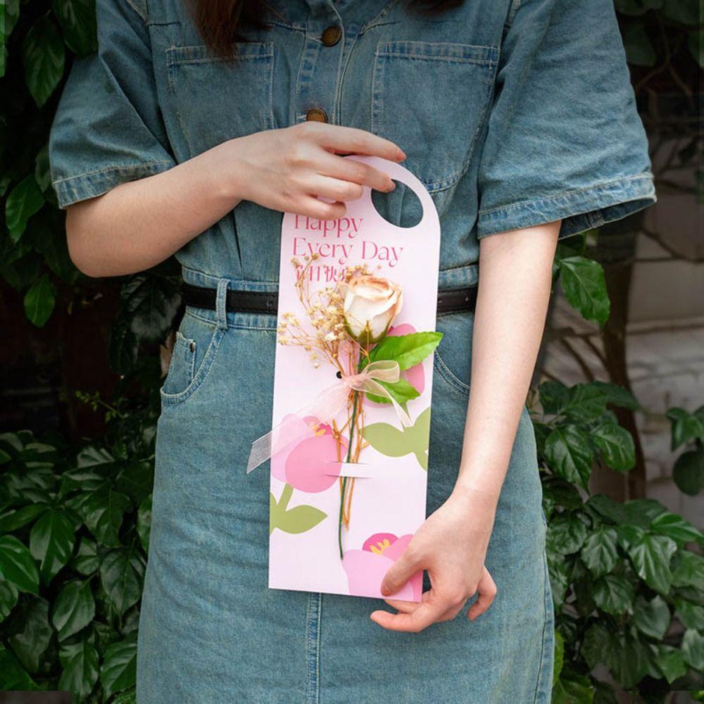 5pcs Paper Bouquet Packaging Box Carnation Flower Insert Bag Flower Arrangement Box  Teachers' Day