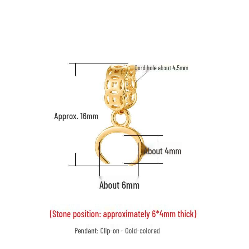 

New Sterling Silver S925 Horizontal Hole Bull Nose Buckles - DIY Pendant Accessories with Round Bead Design