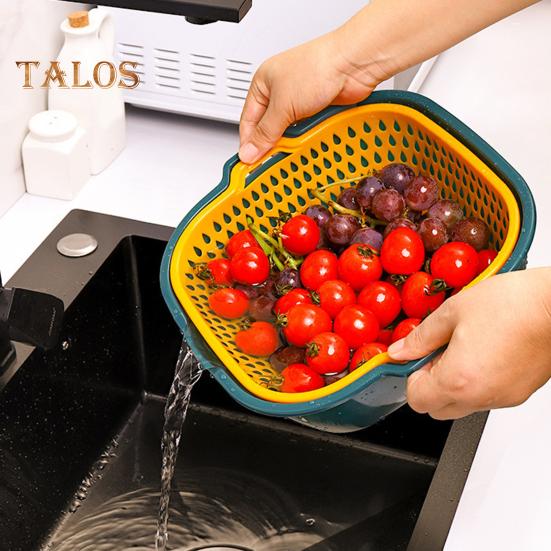 8-teiliges Abtropfbecken für die Küche, ausgehöhlt, schnelle Entwässerung mit kleinen Ohren, Abtropfkorb, Obstsalat, Waschen, Aufbewahrung, Sieb, Abtropffläche, Gemüsereinigung