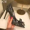 Fashion 2025 New Spring And Autumn Bridal Wedding Shoes Rhine-shaped High Heels Female Stiletto Crystal Pumps