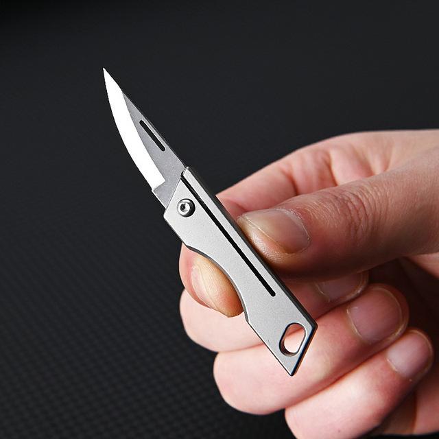 Titanium Alloy TC4 Mini Folding Knife EDC Portable Keychain Pendant Knife Express Unpacking Pocket Knife Gift EDC Tool