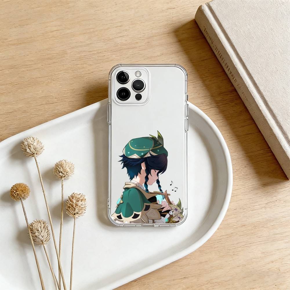 Genshin Impact V-Venti Phone Case For iPhone 17 16 15 14 13 12 11 Mini Pro Max Plus Transparent Cover