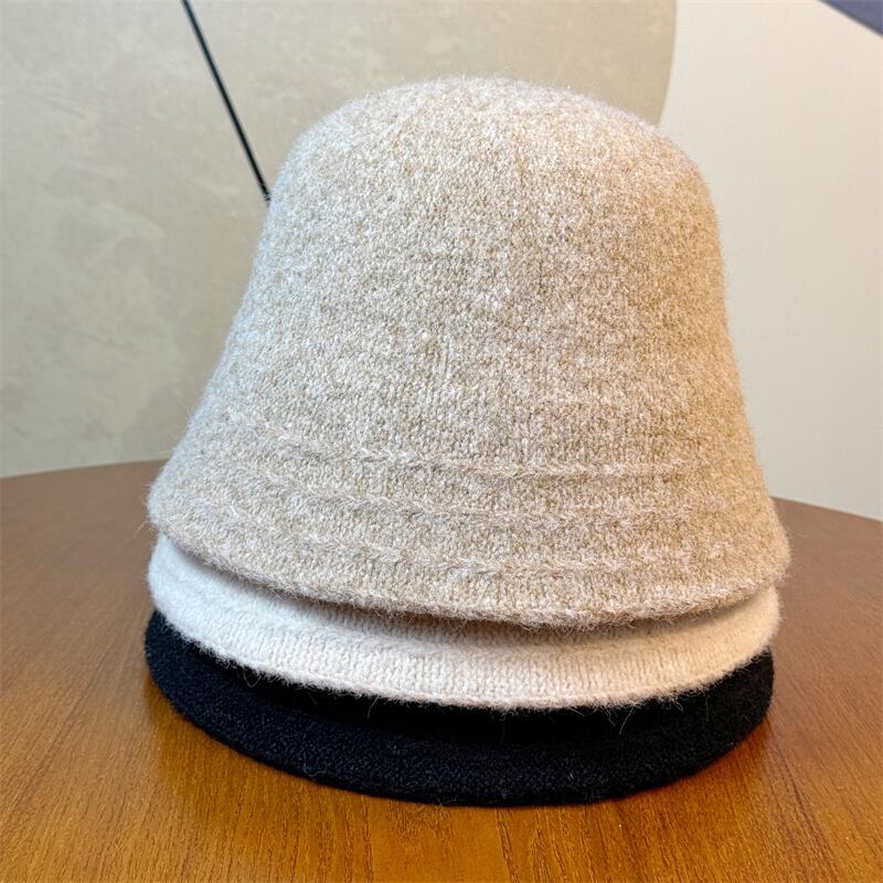 Cozy Wool Bucket Hat with Beige Trim - Lightweight, Cold-Resistant, for Autumn and Winter, Perfect for Casual or Formal Occasions, Winter Headwear