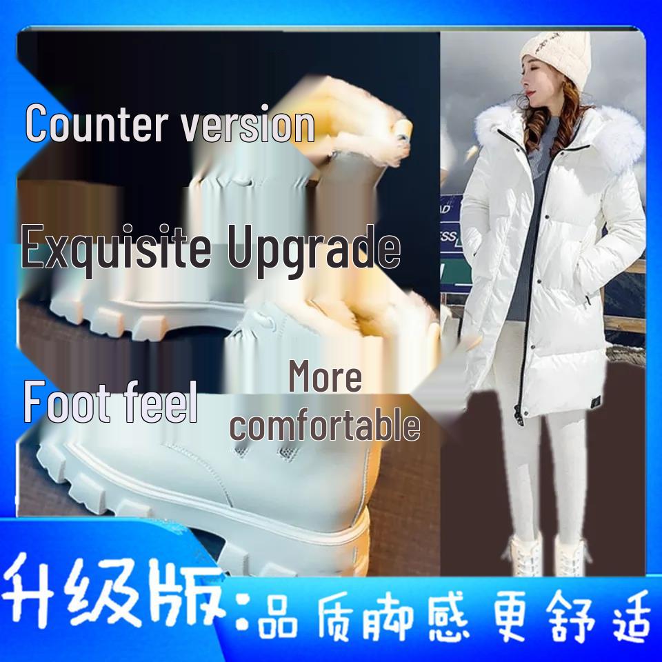 Γυναικείες Μπότες Martin Βελούδινες Ψηλές - Νέες 2025 Κορεατικό Στυλ, Φθινόπωρο/Χειμώνας, Με Ψηλό Τακούνι, Μέχρι τη Μέση της Γάμπας.