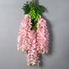 Artificial Wisteria Flower Hanging Garland Faux Silk Hanging Flower Strings Fake Wisteria Flower Vine for Wedding Garden Background Decor