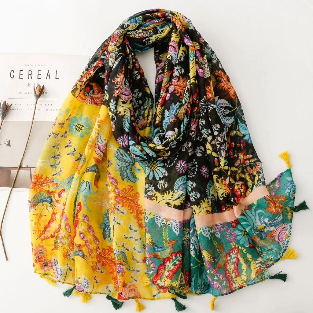 Bohemian Ethnic Style Sunscreen Scarf Beach Shawls Arabian Scarf Middle East Dubai Turkey Palestinian Hijab Scarves