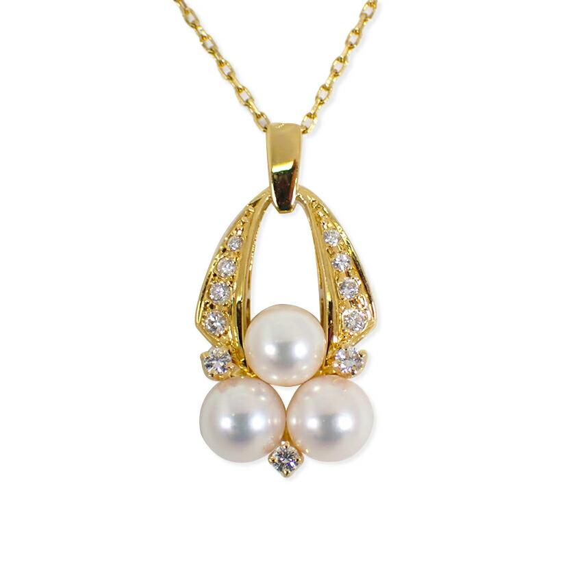 

[Pre-owned] MIKIMOTO K18 Akoya Pearl Pendant Necklace j34-2
