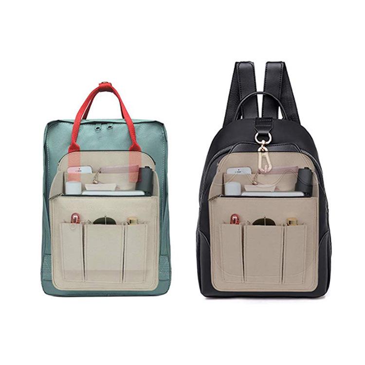 Filz Rucksack Organizer: Reise-Einsatz mit großer Kapazität und Mehrfachtaschen-Einteilung