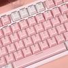 Crystal Jelly OEM Keycap Set PBT 123 Keys Double Layer Translucent Pink for MX Switch 60/84/90/104/108 Mechanical Keyboards