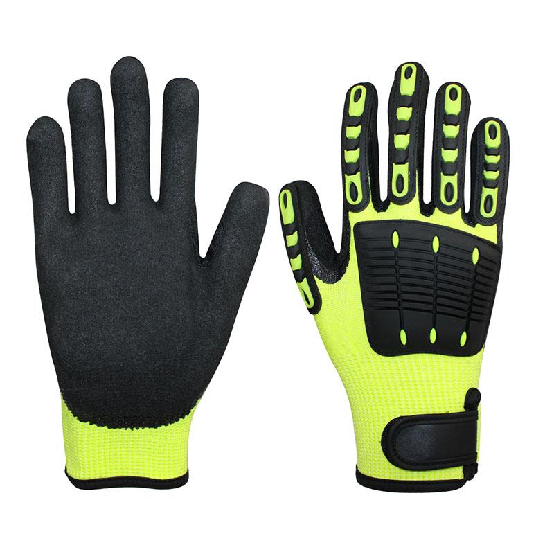 Factory Yellow TPR Impact Resistant Anti-Cut Gloves Oilfield Hand Protection Cut Resistance Mechanic Heavy Duty Impact Gloves (Yellow,L) жёлтый