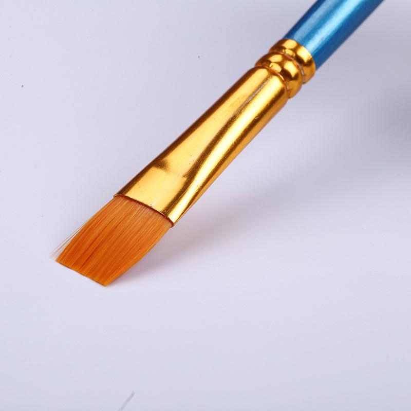 10-Piece Pearlescent Blue Nylon Paint Brush Set for Acrylic, Watercolor, and Gouache