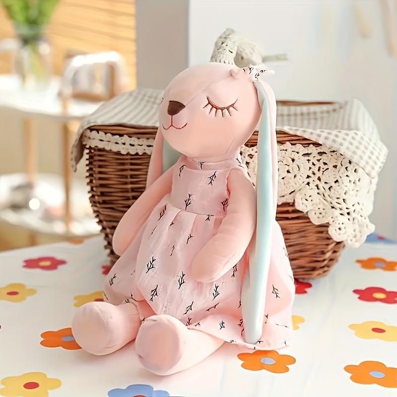 1pc Cute Bunny Plush Toy, Soft Polyester Non-Woven Fabric, Lightweight Stuffed Animal Toys, Children Easter Gift