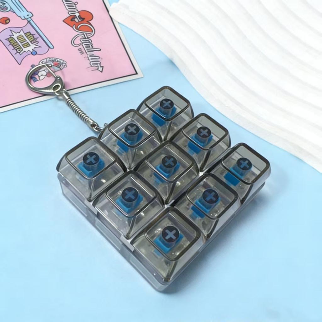 9-Key Decompression Luminous Colorful High-Transparency Toy Tetris Keys 3 * 3 Mechanical Keyboard Explosive Pendant
