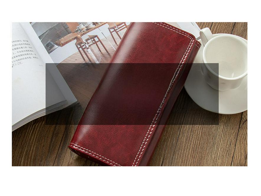 Women's Retro Long Zipper Wallet with Large Capacity and Multiple Card Slots - European & American Style Two-Fold Handbag