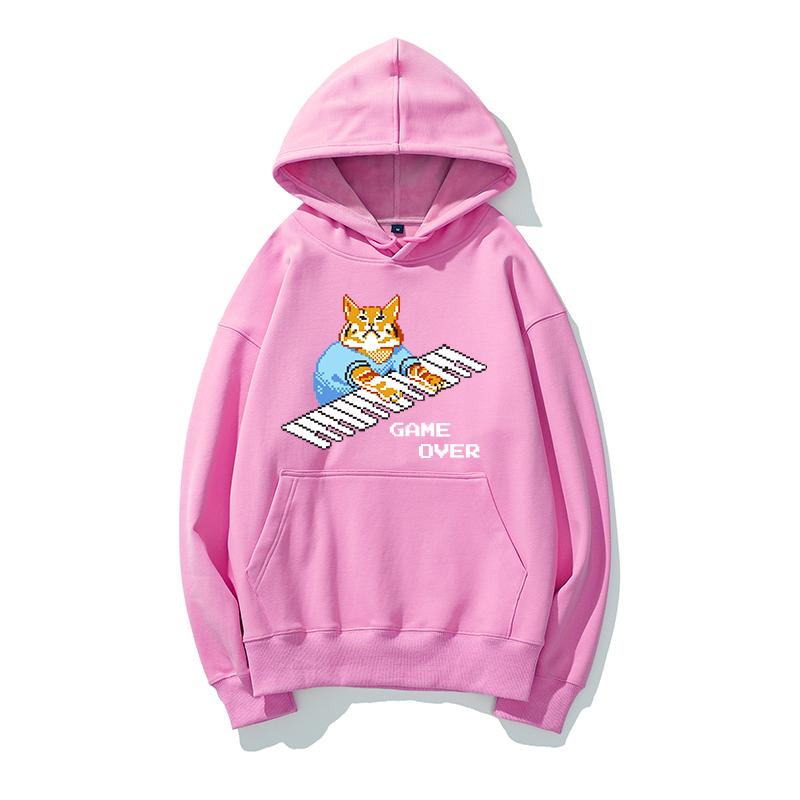 

Толстовка с принтом Pixel Cat, толстовка с рисунком игры в стиле мультфильма, толстовка унисекс и женская унисекс с длинным рукавом, новинка 2023 года, осенняя толстовка с капюшоном, топы с длинными рукавами XL