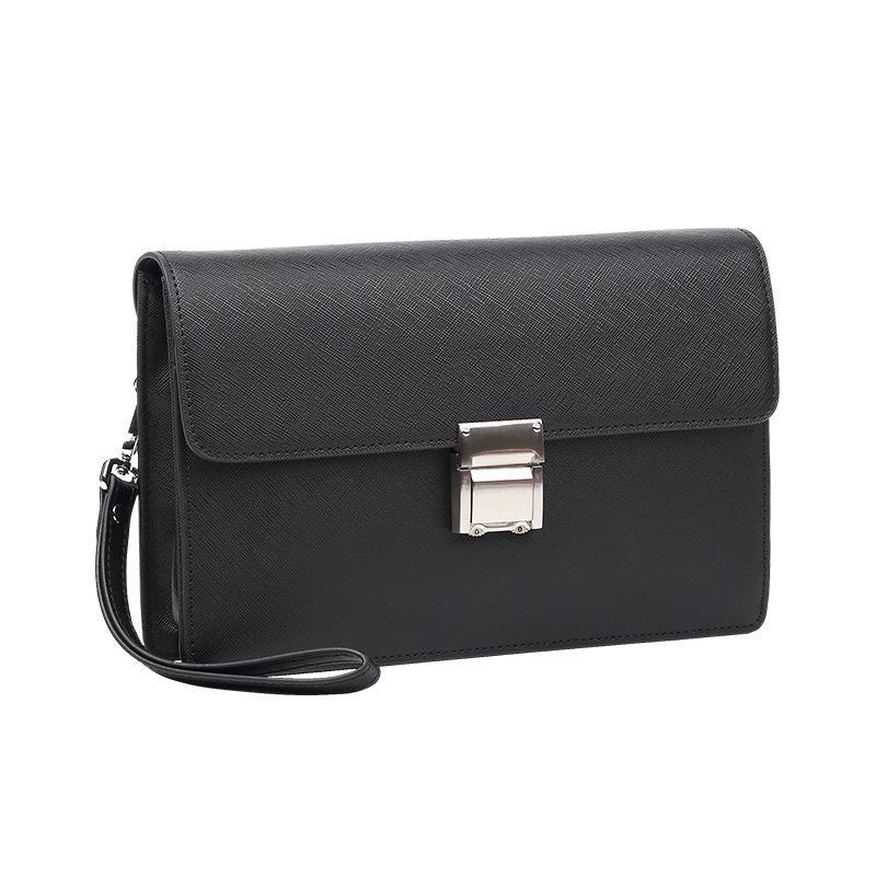 

Мужская сумка-клатч из натуральной кожи с паролем, большой вместимости, высокого класса чёрный