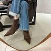 French pointed stitched short boots women's 2025 autumn sleeve elastic thin boots thin heel temperament fashion boots young women's shoes