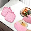 Pink Heat Resistant Oven Mitts and Potholders Set, 2 Packs of Quilted Gloves and 2 Packs of Heatproof Pads, Strong Grip for Hot Pans, Ideal for