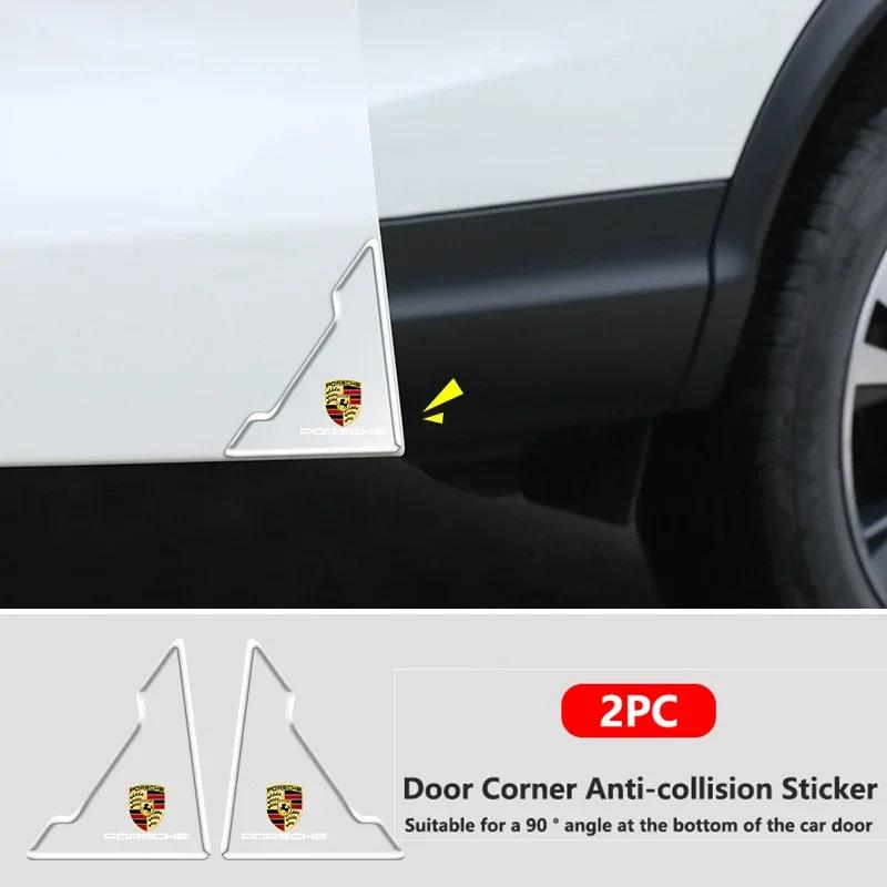 

2pcs Car Door Corner Anti-collision Covers Silicone Protector Stickers For Porsche 911 Cayenne 918 Pajun 917 718 Panamera MacanA