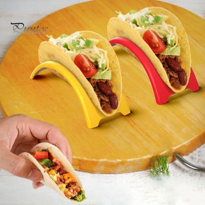 6/12-teiliger Taco-Halter, lebensmittelecht, BPA-frei, ofen- und spülmaschinenfest, stapelbar, bunt, individuelle Portion, Hähnchenbrötchen, hartes Taco-Schalen-Ständer-Set