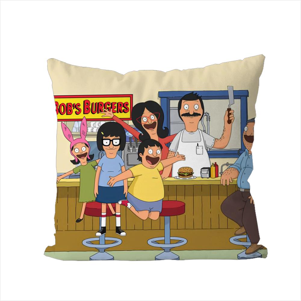 

Bobs BBurgers Pillow Case For Car Sofa Decorative Home Doublesided Print Plush Square Throw Pillow Cushion Cover 30x30cm