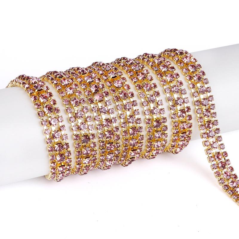 

3 Ряди Кігтевого Ланцюга Ss8Ss16 Колір Щільна Стрічка з Дрилів Ланцюг з Дрилів Метал Скло Дриль Diy Ювелірні Аксесуари 1 yard [bagged]