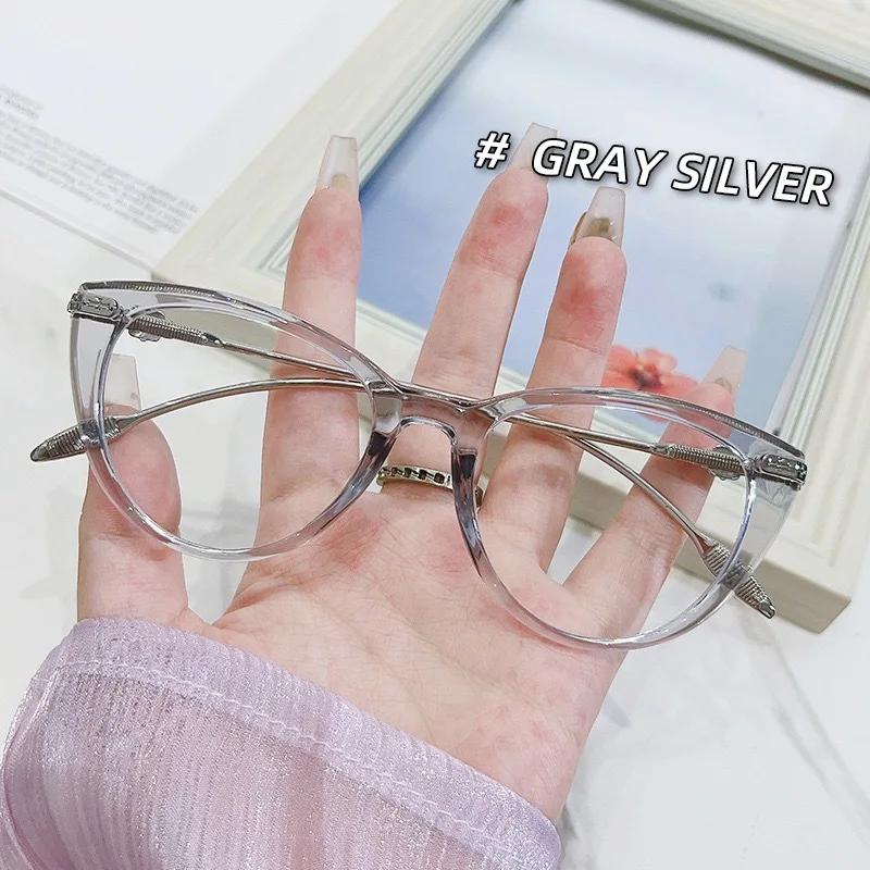 Popular Black Framed Cat Eye Glasses Ultra Light Unisex Glasses With Metal Frames That Look Youthful Anti-Blue Light Glasses