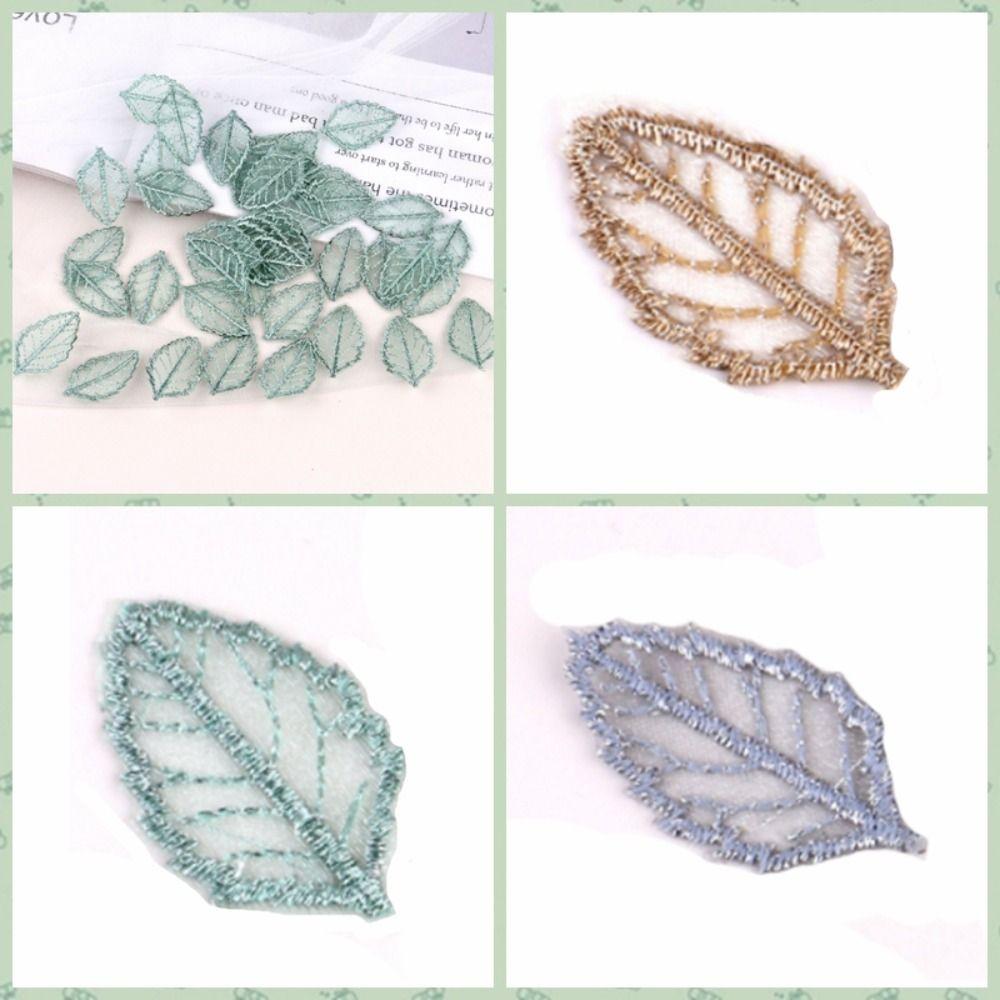 

50pcs Mesh Leaf Clothing Applique Lace Leaf Embroidery Patches Sewing Accessories Jeans
