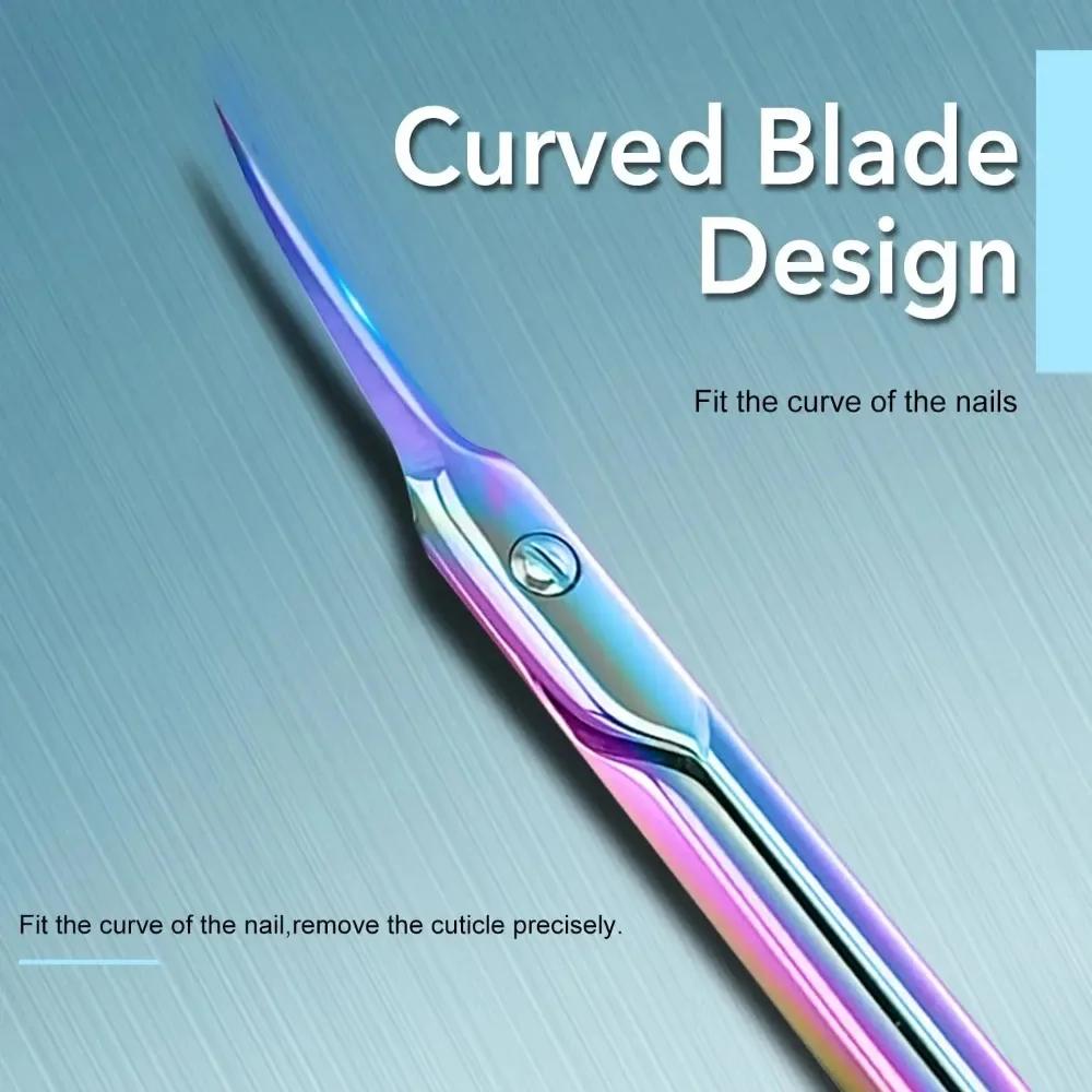 Forbicine per Cuticole Trimmer Extra Sottile per Manicure e Pedicure Lama Curva Punta Affilata Kit per la Cura per Nail Art
