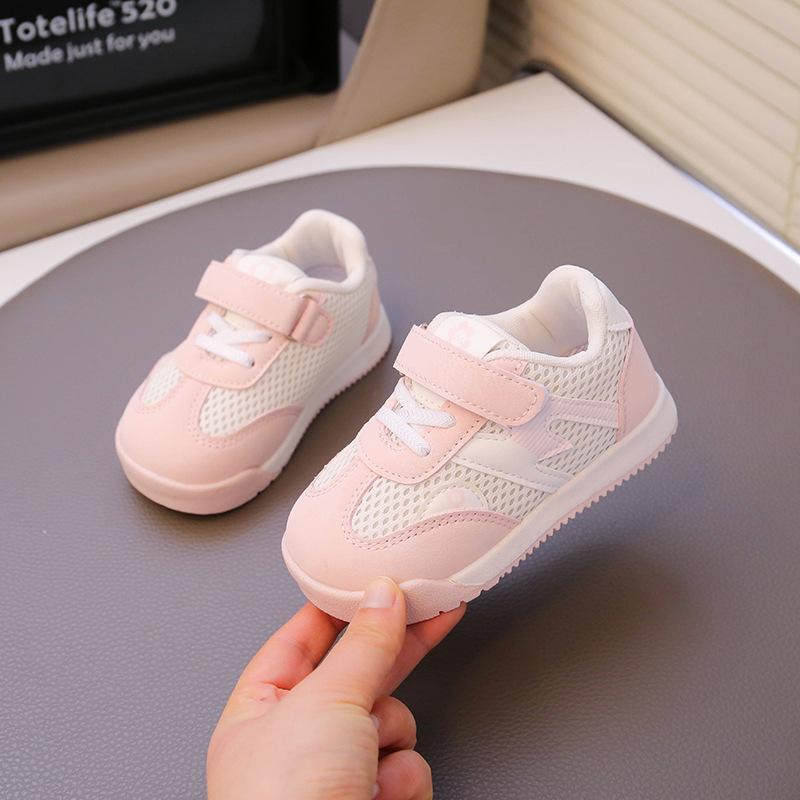 2025 children's spring and summer new board shoes girls double mesh breathable sports shoes children's baby shoes non-slip breathable board shoes