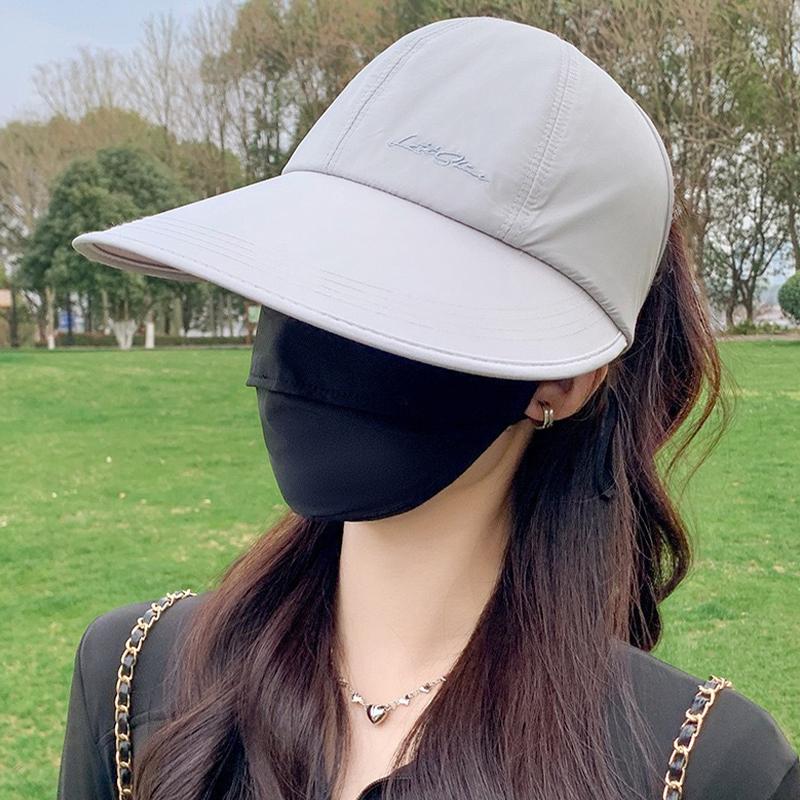 2026 Style Oversized Brim Sunscreen Hat For Women And Men Outdoor Baseball Cap Quick-Drying Duckbill Cap Open Top Sun Hat