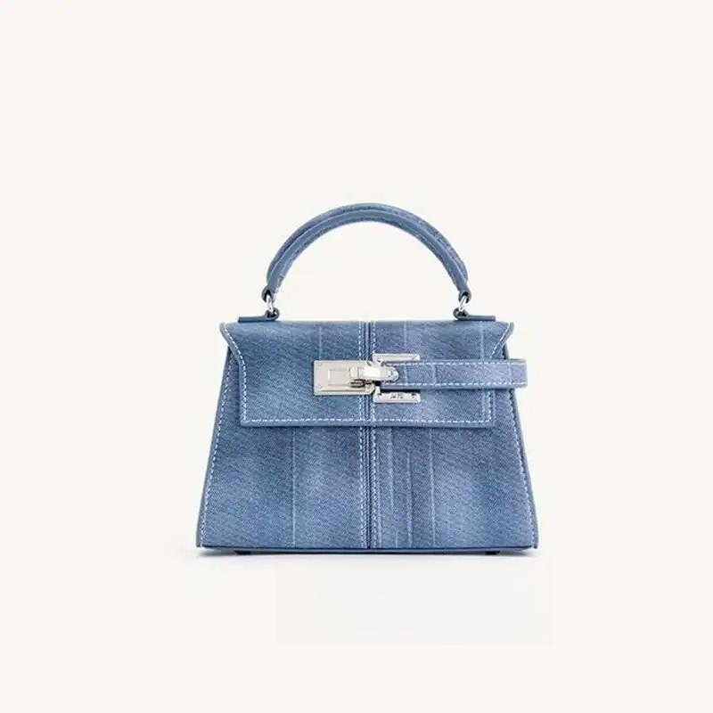 2026 Trapezoidal Leather Women's Bag Fashi Niche Handbag Top-handle Versatile Bags
