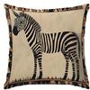 1/4 Stück 2D Flach- Vintage Leopard Afrikanischer Stammesdruck Kissenbezug Haus Bauernhaus Außen Dekoration Kissenbezug