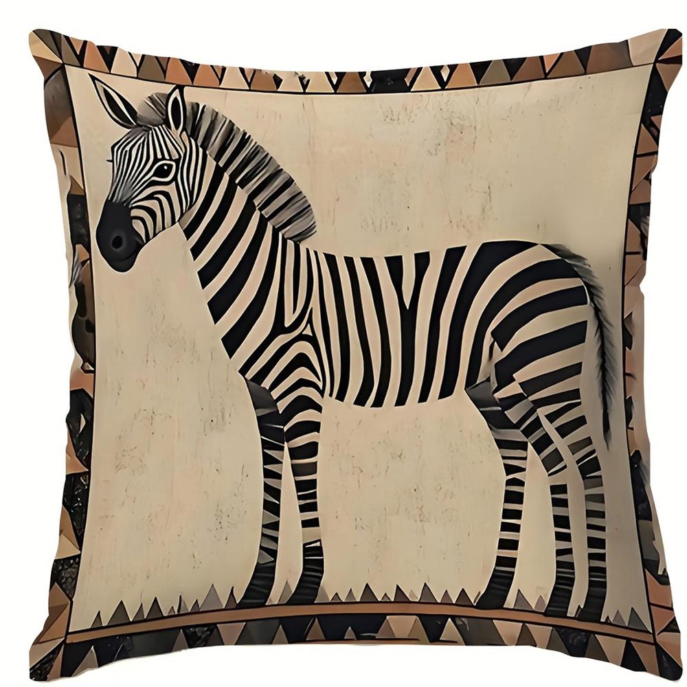1/4 Stück 2D Flach- Vintage Leopard Afrikanischer Stammesdruck Kissenbezug Haus Bauernhaus Außen Dekoration Kissenbezug