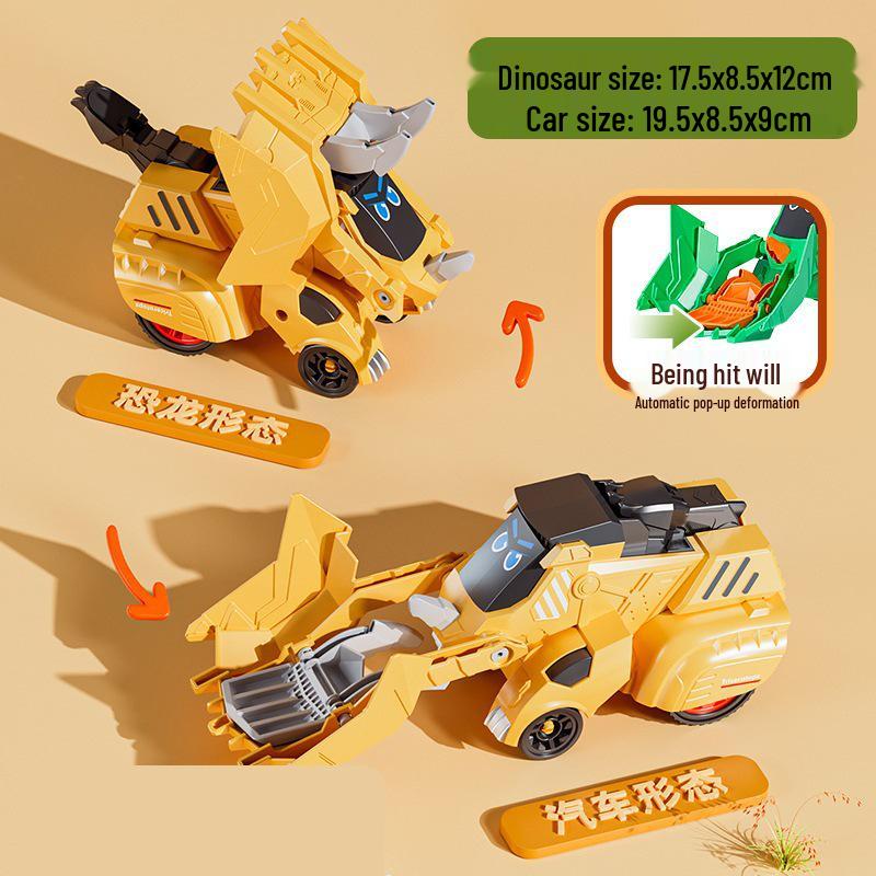 Transforming Dinosaur Inertial Toy Car: Plastic Engineering Vehicle for Kids
