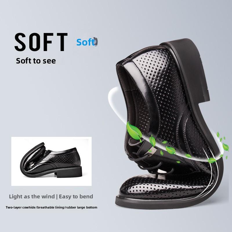 Fashion Luxury Men's Shoes Summer Hollow Out Casual Shoes Men's Breathable Sandals Classics Business Dress Sandals Casual Leather Shoes