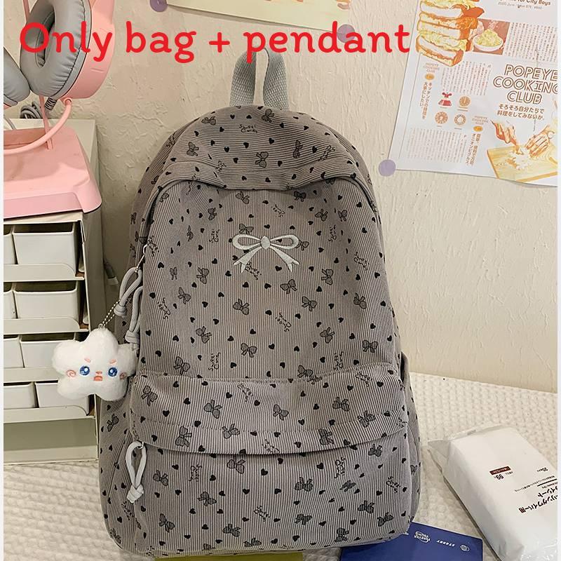 Rucksack im koreanischen Stil mit Schleifen und Stickereien für die Universität und den täglichen Gebrauch