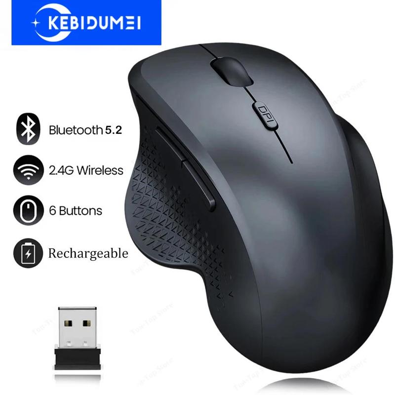Mouse Wireless Ricaricabile Bluetooth Mouse 1600DPI Mouse Silenziosi Ricevitore USB 2.4G per Mackbook PC Accessori per Laptop