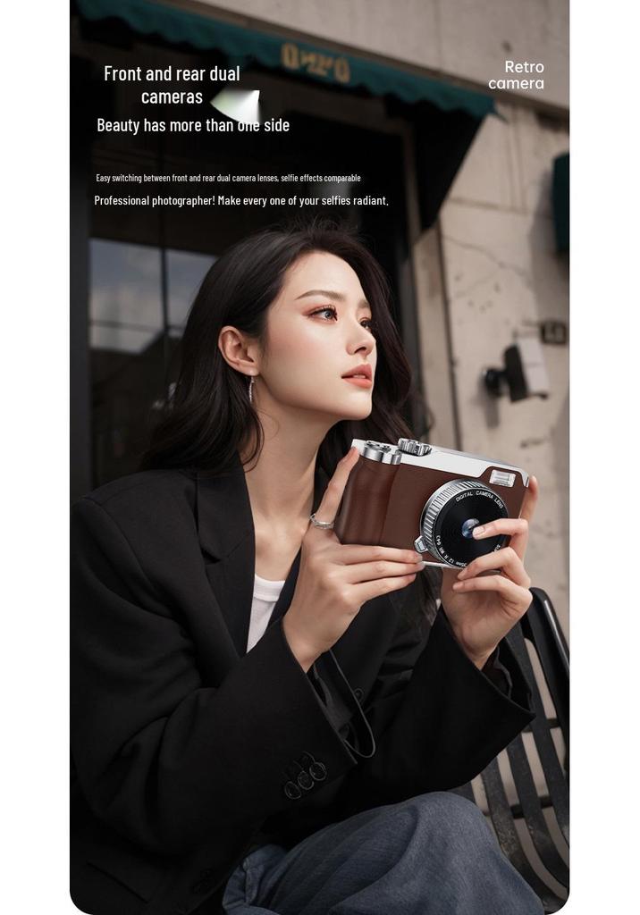 HD Pixel Dual Selfie Retro Mini Mirrorless Camera for Students