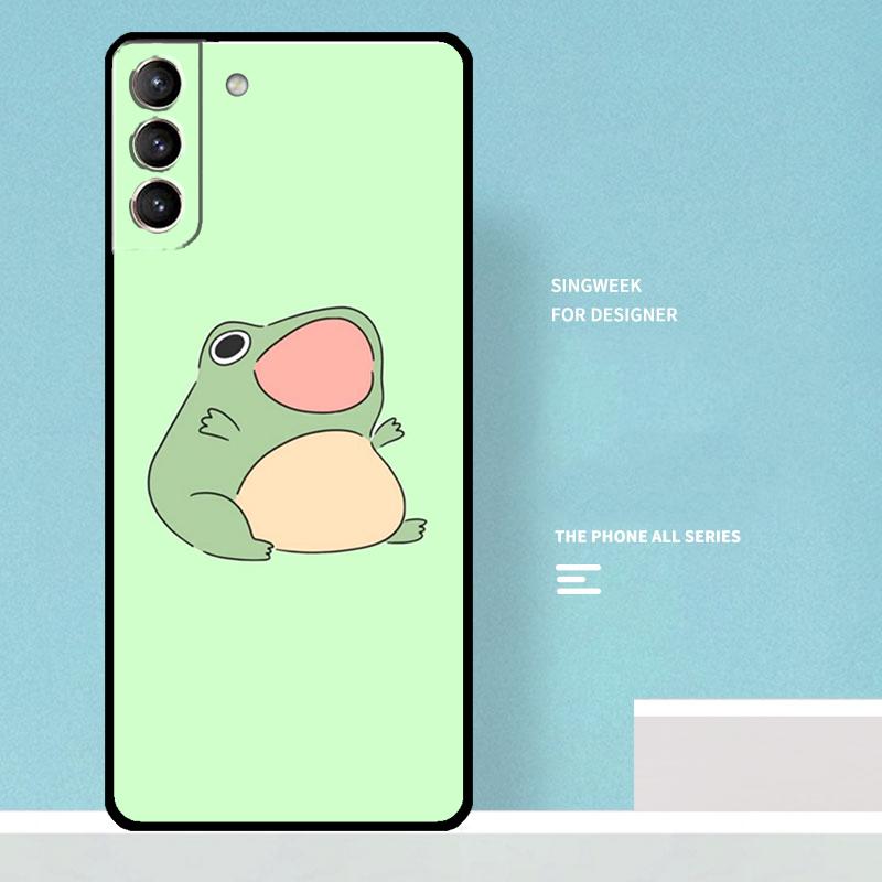 Cute Green Frog Case For Samsung Galaxy S25 Ultra S21 S22 S23 S24 Ultra S9 S10 S20 Plus S25 FE Phone Cover
