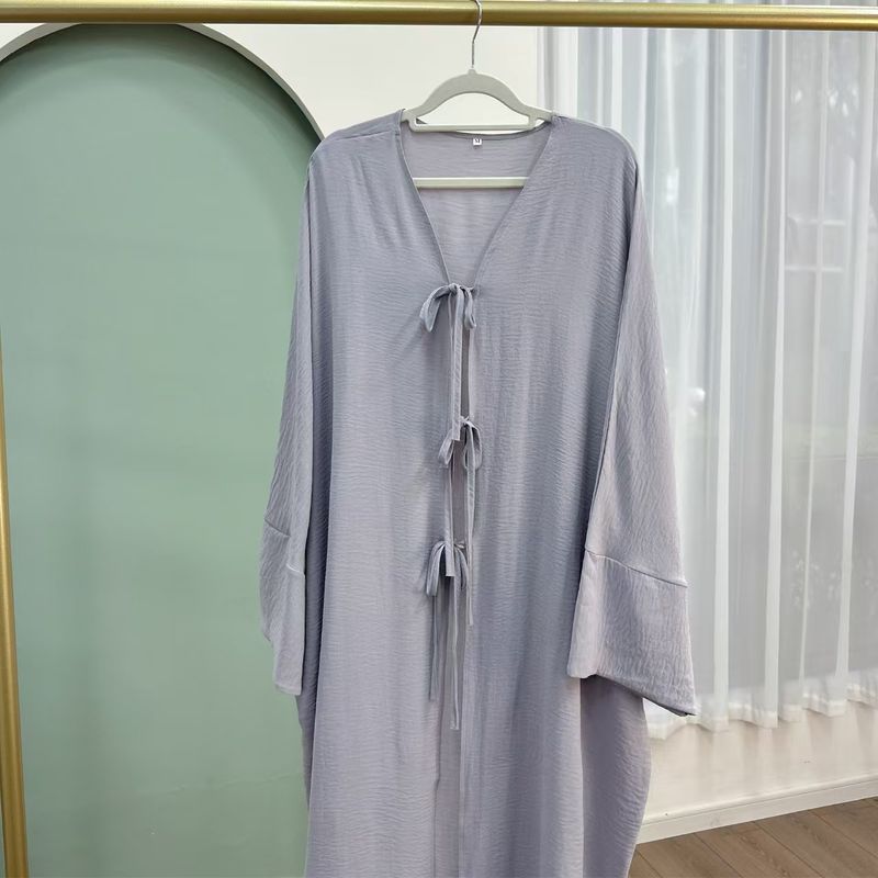 New Arrival Middle East Dubai Party Waist-Controlled Lace-up Cardigan Dress Cardigan Lace up Dress
