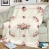 1pc Pink Rose Border Pattern Blanket, Vintage-style Design, Soft Plush Surface, Lightweight and Durable Flannel Material, Available in Multiple Sizes,