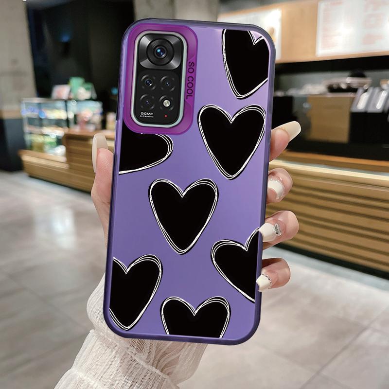 For Redmi Note 11 11S 14 13 Note14 Note13 Pro 5G 4G Case Shockproof TPU Soft Bumper Hard Back Cover Love Heart Aircraft Fundas